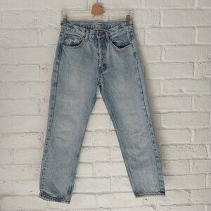 John Galt Jeans Womens Small Blue Light Wash Faded Straight Button Fly High Rise